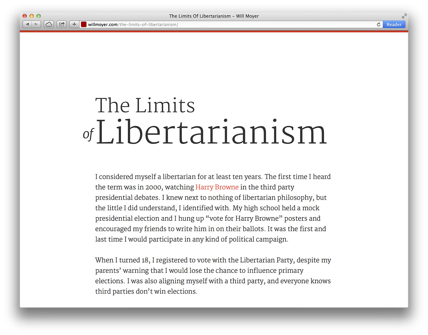 Limits of Libertarianism Article